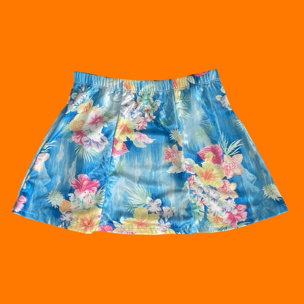 90's vintage tropical micro mini skirt swim cover up LARGE *Runs small* NWT
